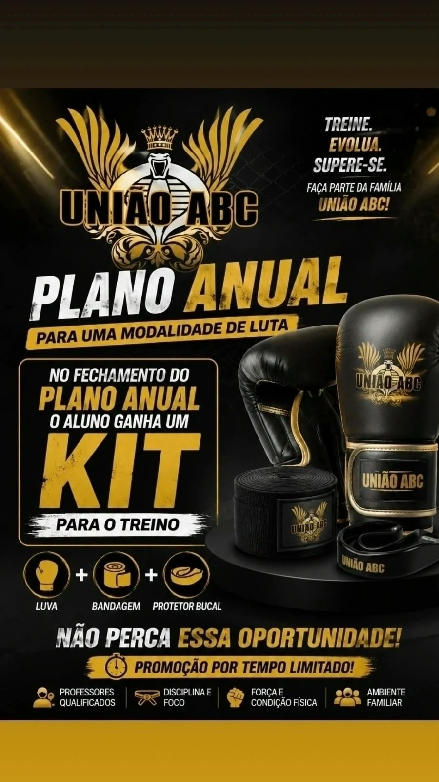 Promoção do plano anual de luta com kit de treino do CT União ABC