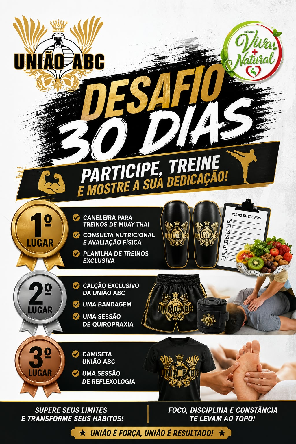 Desafio 30 dias do CT União ABC em parceria com a Clínica Viva Mais Natural